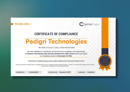 Pedigri Technologies Achieves PCI DSS Level-1 Certification